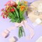 4 Rolls Pink & Cream Chiffon Ribbon for Gift Wrapping, 1.5 Inch × 8 Yards Pink Ribbon Valentines Ribbon for Wedding Party Valentine's Day Decorations, Flower Bouquet Wrapping, Pink Bows Making